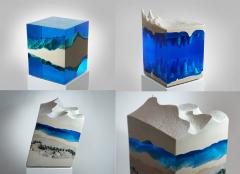 EDUARD LOCOTA Mirror Mountains Contemporary Sculpture by Eduard Locota Acrylic Glass Marble - 2775807