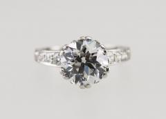 EDWARDIAN 3 13 CARAT OLD EUROPEAN CUT DIAMOND AND PLATINUM RING - 2699790