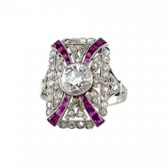 EDWARDIAN DIAMOND AND RUBY PLATINUM RING CIRCA 1910 - 2766505