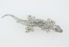 EDWARDIAN LIZARD DIAMOND AND PLATINUM BROOCH - 2739293