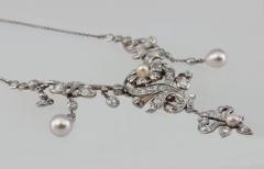 EDWARDIAN NECKLACE WITH DIAMONDS PEARLS - 2783370