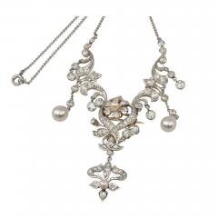 EDWARDIAN NECKLACE WITH DIAMONDS PEARLS - 2784553