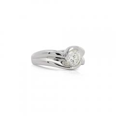 EGL Certified 1 01 Carat Round F G SI3 Diamond Platinum Bypass Engagement Ring - 3896586