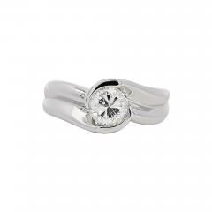 EGL Certified 1 01 Carat Round F G SI3 Diamond Platinum Bypass Engagement Ring - 3900417