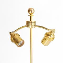 ELEGANT DANISH ART DECO POLISHED BRASS TABLE LAMP WITH DECAGON BASE  - 4433890