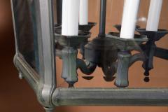ELEGANT PAIR OF SOLID GREEN PATINATED BRONZE LANTERNS - 2350837