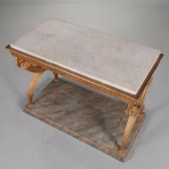 ELEGANT SWEDISH GILT WOOD NEOCLASSICAL CONSOLE TABLE WITH MARBLE TOP - 3434955