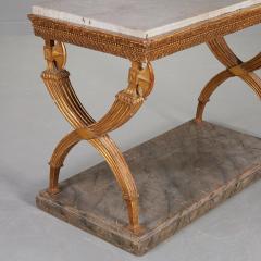 ELEGANT SWEDISH GILT WOOD NEOCLASSICAL CONSOLE TABLE WITH MARBLE TOP - 3434960