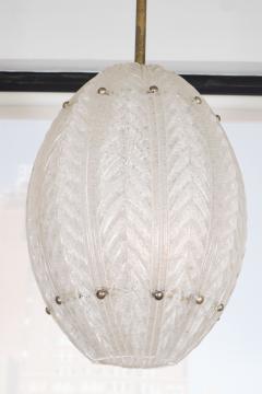 ELLIPTICAL MOLDED GLASS AND BRASS CHANDELIER - 1852541