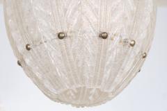 ELLIPTICAL MOLDED GLASS AND BRASS CHANDELIER - 1852547