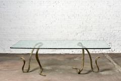 ELODIA Sculptural Brass Cobra and Glass Dining Table - 2890508