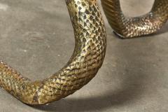 ELODIA Sculptural Brass Cobra and Glass Dining Table - 2890512