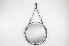 EMMERSON CIRCULAR METAL AND LEATHER MIRROR - 1570298