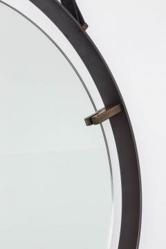 EMMERSON CIRCULAR METAL AND LEATHER MIRROR - 1570300