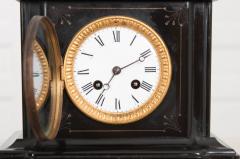 ENGLISH 19TH CENTURY AESTHETIC MOVEMENT BLACK MARBLE MANTEL CLOCK - 949254