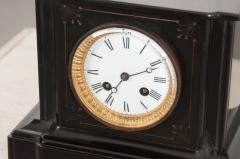 ENGLISH 19TH CENTURY AESTHETIC MOVEMENT BLACK MARBLE MANTEL CLOCK - 949257