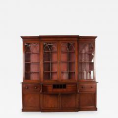 ENGLISH MAHOGANY 19TH CENTURY GEORGIAN BREAKFRONT BOOKCASE DESK - 698583