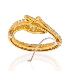 ESTATE 18K YELLOW GOLD 8 CARAT PAVE SET DIAMOND KOI FISH BROOCH - 2316703