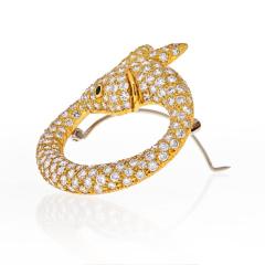 ESTATE 18K YELLOW GOLD 8 CARAT PAVE SET DIAMOND KOI FISH BROOCH - 2316704