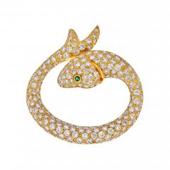 ESTATE 18K YELLOW GOLD 8 CARAT PAVE SET DIAMOND KOI FISH BROOCH - 2317181