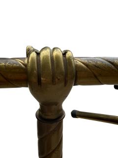 EXCEPTIONAL 1920s BRASS CLOTHING RACK WITH HAND DESIGN 26 FANCY BRASS HANGERS - 4578525