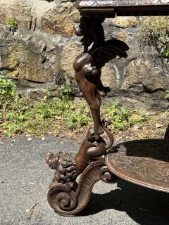 EXCEPTIONAL ANTIQUE ITALIAN FANTASTICAL MYTHOLOGICAL BEAUTY BEAST CARVED TABLE - 4287348