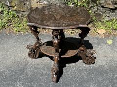 EXCEPTIONAL ANTIQUE ITALIAN FANTASTICAL MYTHOLOGICAL BEAUTY BEAST CARVED TABLE - 4287349