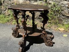 EXCEPTIONAL ANTIQUE ITALIAN FANTASTICAL MYTHOLOGICAL BEAUTY BEAST CARVED TABLE - 4287350