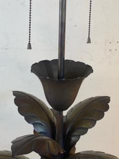EXCEPTIONAL DECORATIVE PAIR OF BURNISHED METAL PALM TREE LAMPS - 2142463
