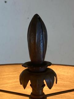 EXCEPTIONAL DECORATIVE PAIR OF BURNISHED METAL PALM TREE LAMPS - 2142465