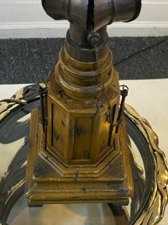 EXCEPTIONAL DECORATIVE PAIR OF BURNISHED METAL PALM TREE LAMPS - 2142467