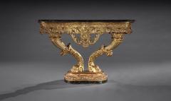 EXCEPTIONAL EARLY 19TH CENTURY SERPENTINE MARBLE GILTWOOD CONSOLE TABLE - 3019764