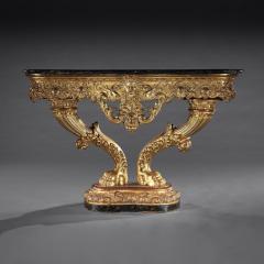 EXCEPTIONAL EARLY 19TH CENTURY SERPENTINE MARBLE GILTWOOD CONSOLE TABLE - 3019765