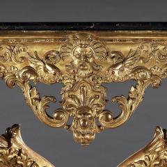 EXCEPTIONAL EARLY 19TH CENTURY SERPENTINE MARBLE GILTWOOD CONSOLE TABLE - 3019767