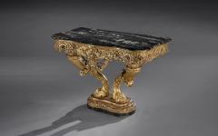 EXCEPTIONAL EARLY 19TH CENTURY SERPENTINE MARBLE GILTWOOD CONSOLE TABLE - 3019769