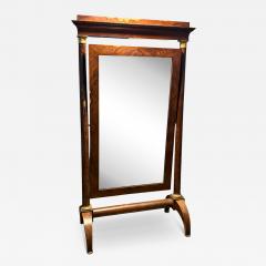 EXCEPTIONAL FRENCH DORE BRONZE CAPPED COLUMNS BURLWOOD EMPIRE MIRROR - 4426709
