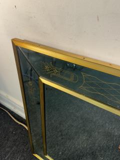 EXCEPTIONAL FRENCH MODERNE BRASS MIRROR WITH GOLD DESIGN - 3681380