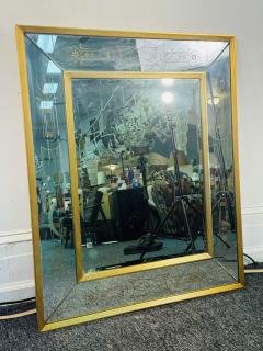 EXCEPTIONAL FRENCH MODERNE BRASS MIRROR WITH GOLD DESIGN - 3681381