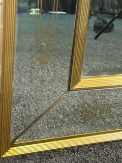 EXCEPTIONAL FRENCH MODERNE BRASS MIRROR WITH GOLD DESIGN - 3681385