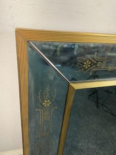 EXCEPTIONAL FRENCH MODERNE BRASS MIRROR WITH GOLD DESIGN - 3681386