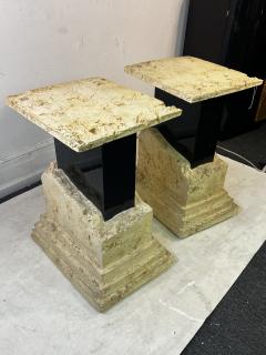 EXCEPTIONAL ITALIAN POST MODERN NATURAL STONE DESIGN STANDS - 3331746