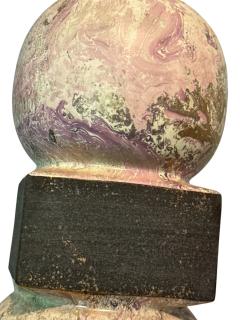 EXCEPTIONAL MID CENTURY STACKED BALL SQUARES POTTERY LAMP - 4605122