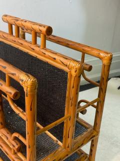 EXCEPTIONAL MODERN CHINOISERIE PAINTED BAMBOO AND RATTAN MAGAZINE RACK - 2124256