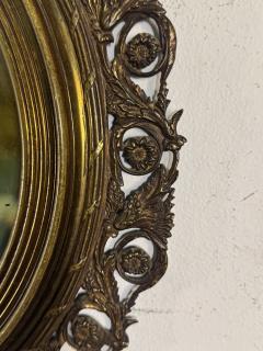 EXCEPTIONAL PAIR OF CHERUB FLOWERS BRONZE ANTIQUE ROUND MIRRORS - 4404657