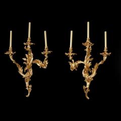 EXCEPTIONAL PAIR OF LARGE 19TH CENTURY FRENCH THREE BRANCH - 3387312