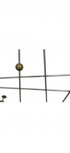 EXCEPTIONAL PAIR OF MONUMENTAL MODERNIST STEEL ROD BRASS BALL WALL SCULPTURES - 4413001