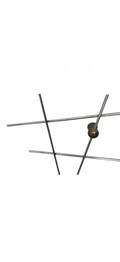 EXCEPTIONAL PAIR OF MONUMENTAL MODERNIST STEEL ROD BRASS BALL WALL SCULPTURES - 4413002