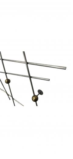 EXCEPTIONAL PAIR OF MONUMENTAL MODERNIST STEEL ROD BRASS BALL WALL SCULPTURES - 4413010