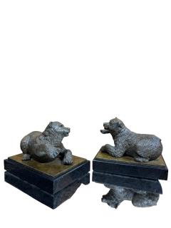 EXCEPTIONAL REALISTIC BRONZE BEAR BOOKENDS ON BLACK MARBLE BY N LIEBERICH - 4495662