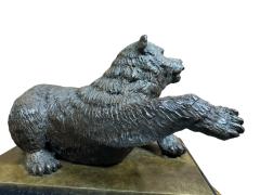 EXCEPTIONAL REALISTIC BRONZE BEAR BOOKENDS ON BLACK MARBLE BY N LIEBERICH - 4495663